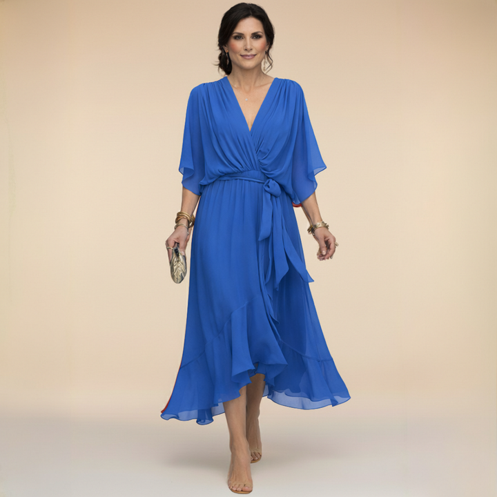 Élise | Robe en chiffon à décolleté V