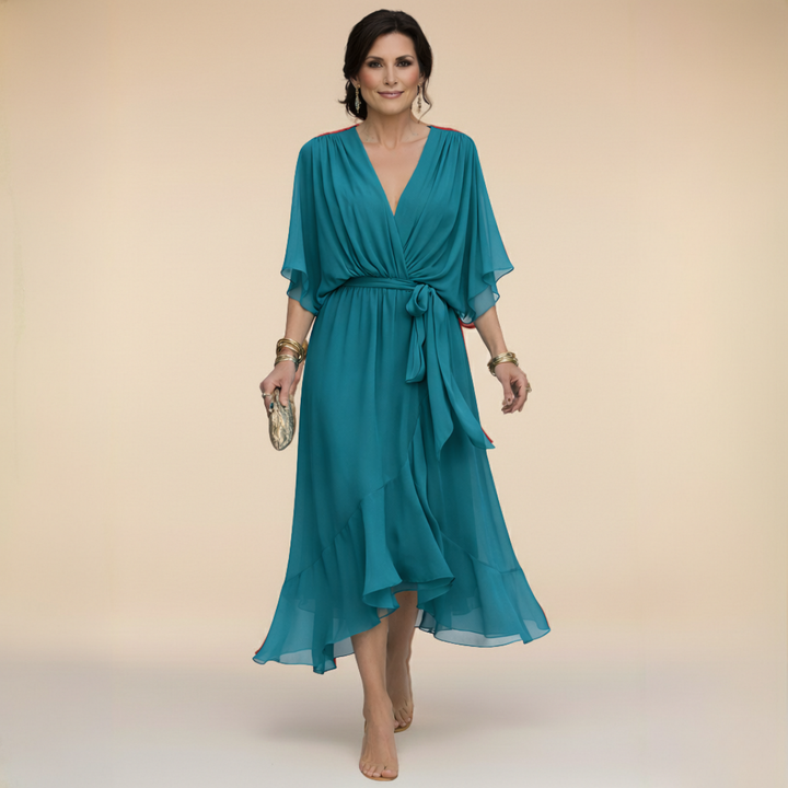 Élise | Robe en chiffon à décolleté V