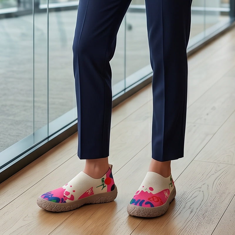 Simone | Slip-On Imprimé Artistique & Semelle Souple