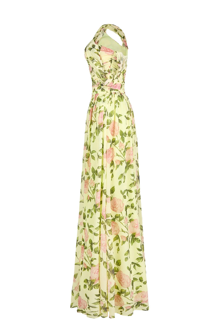 Rosalie | Robe Maxi Fleurie En Mousseline Élégante