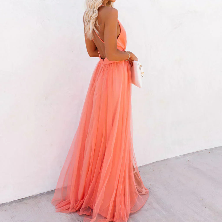 Camille | Robe Maxi Lumière Corail