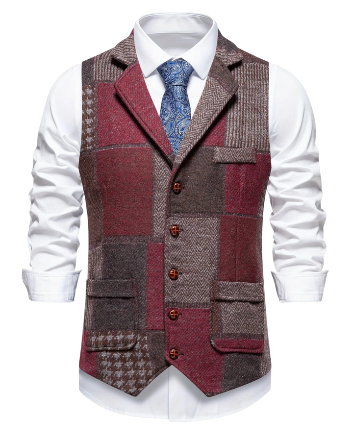 Léo | Le Gilet Patchwork Élégant