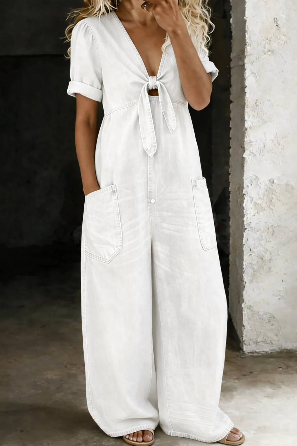 Marianne | Combinaison denim col V