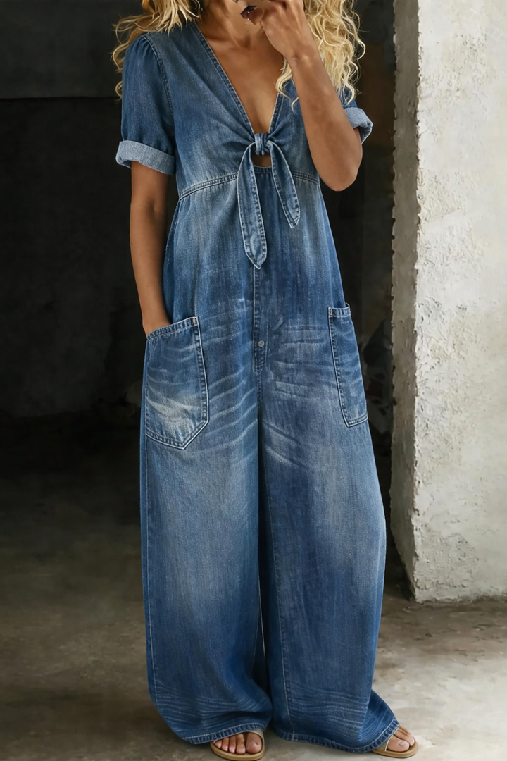 Marianne | Combinaison denim col V