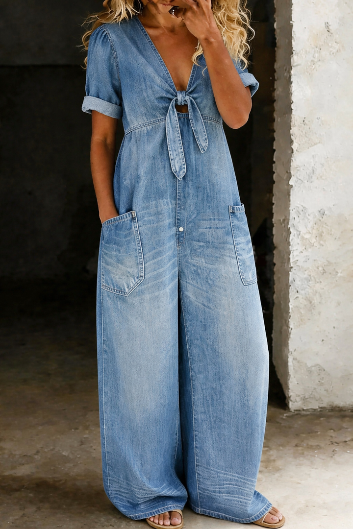 Marianne | Combinaison denim col V