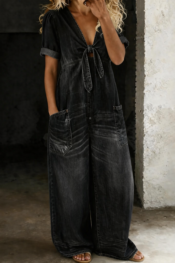 Marianne | Combinaison denim col V