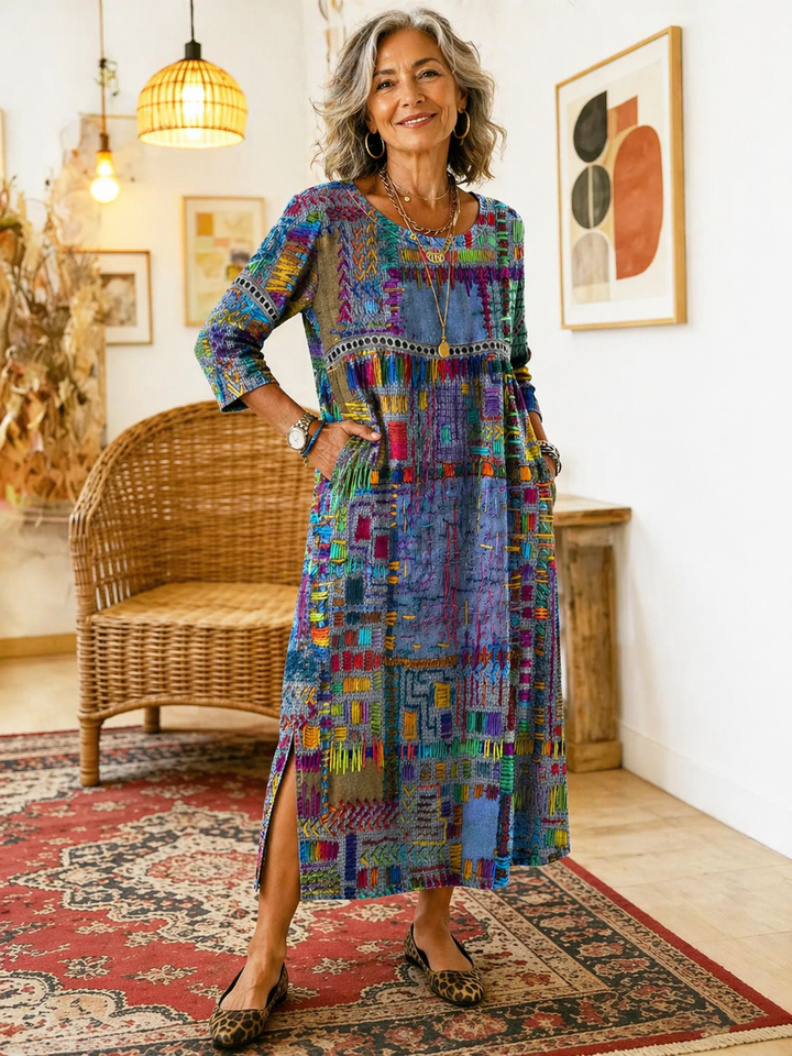 Julia | robe mosaïque élégante