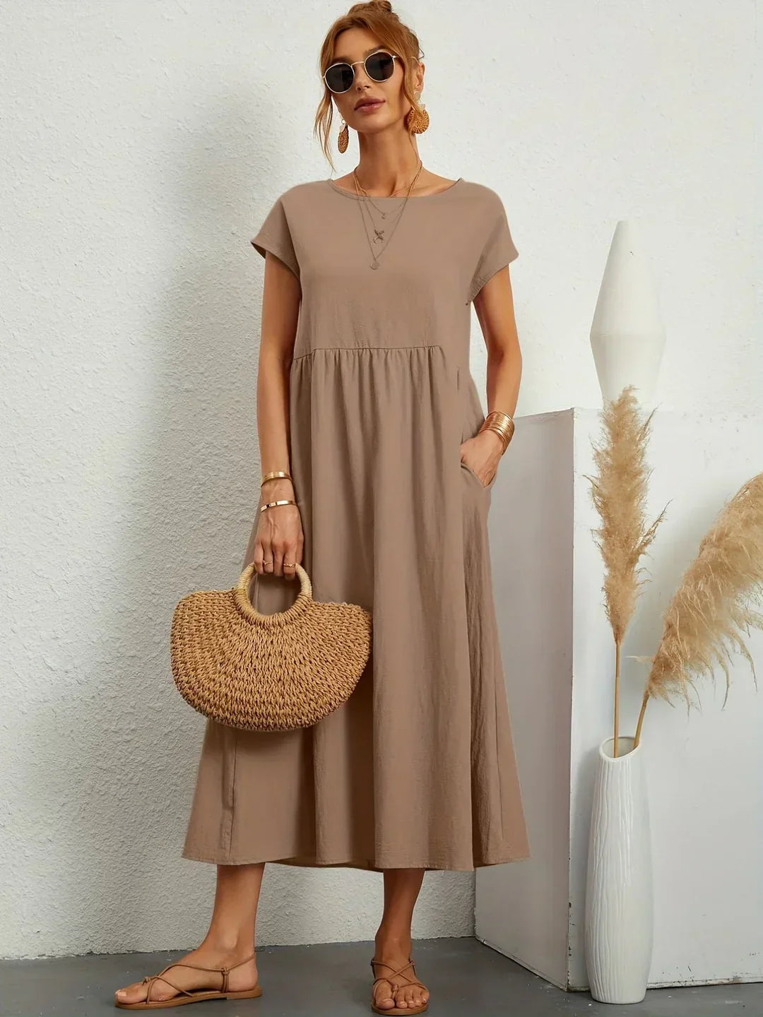Rosalie || Robe Légère En Coton Doux Avec Poches