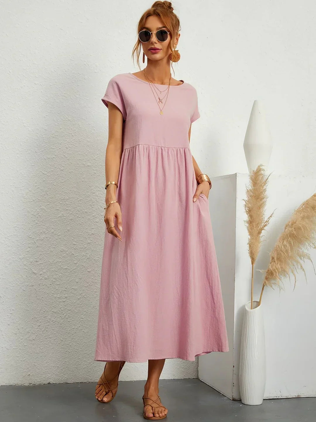 Rosalie || Robe Légère En Coton Doux Avec Poches