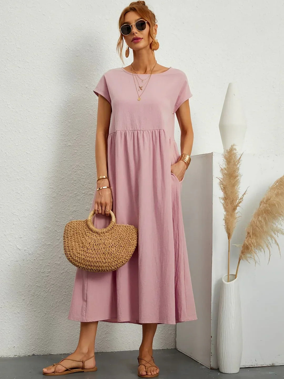 Rosalie || Robe Légère En Coton Doux Avec Poches