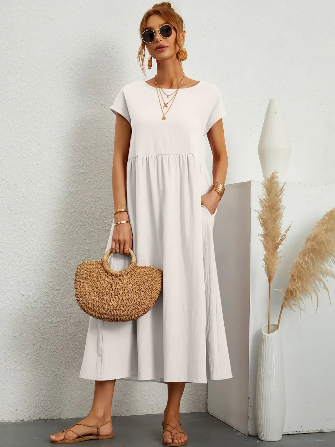 Rosalie || Robe Légère En Coton Doux Avec Poches