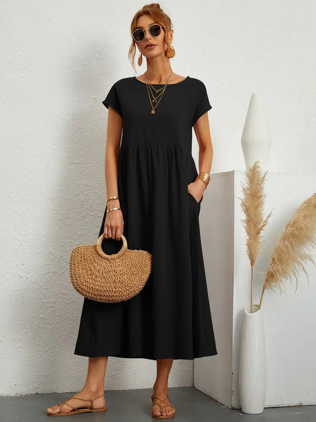 Rosalie || Robe Légère En Coton Doux Avec Poches