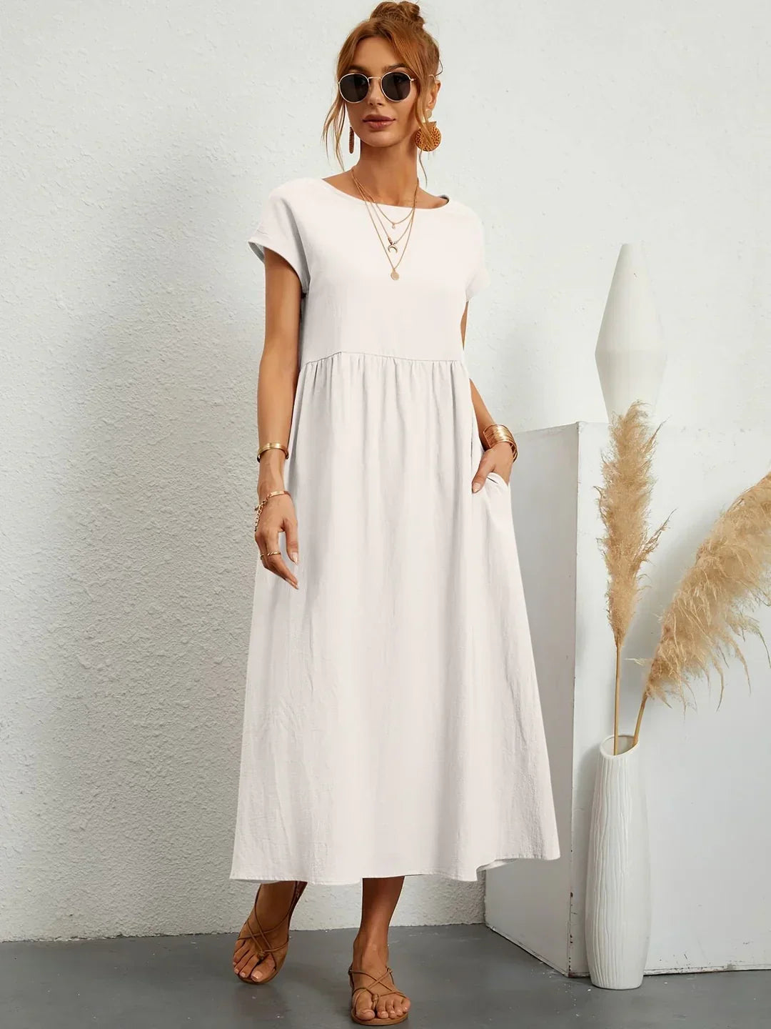Rosalie || Robe Légère En Coton Doux Avec Poches