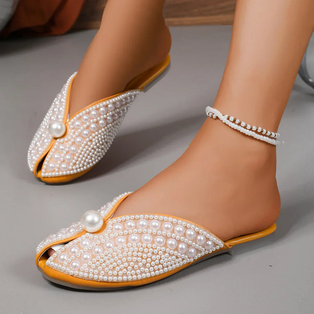 Sandales Lucie En Perles De Satin