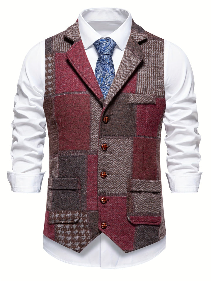 Léo | Le Gilet Patchwork Élégant
