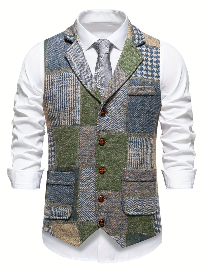 Léo | Le Gilet Patchwork Élégant