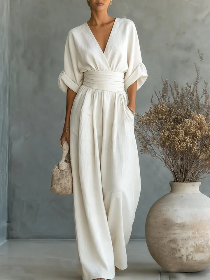 Eva | Combinaison élégante à encolure en V et taille haute