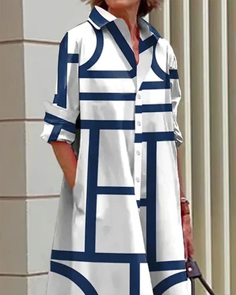 Camille - Robe Avec Poches Et Imprimé Géométrique