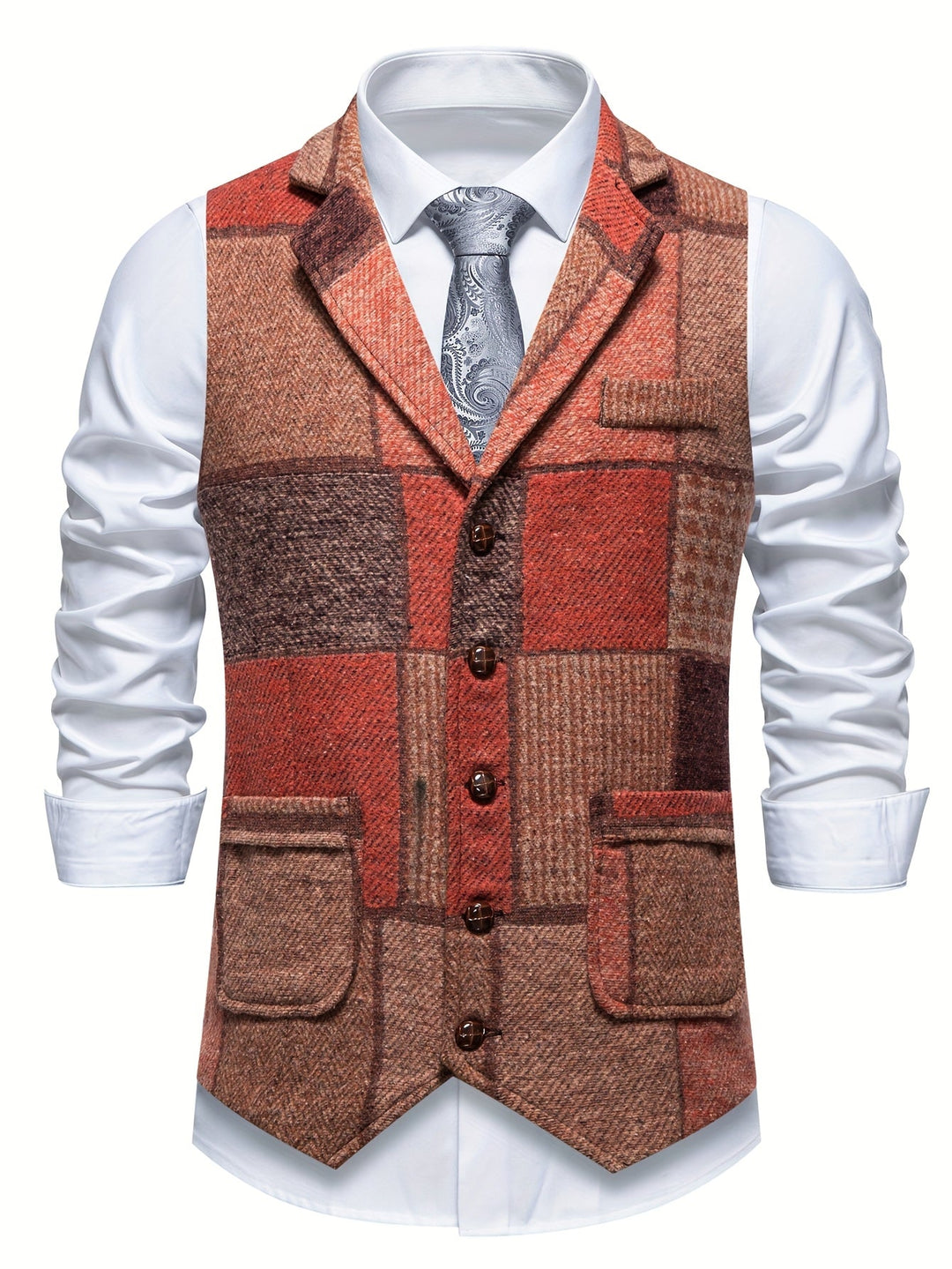 Léo | Le Gilet Patchwork Élégant