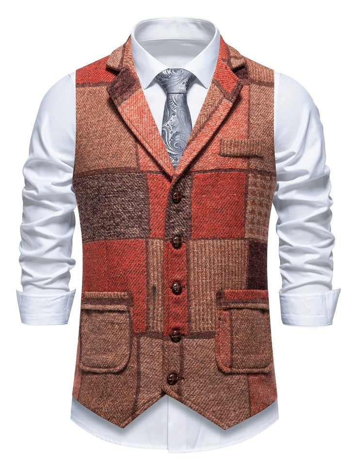Léo | Le Gilet Patchwork Élégant