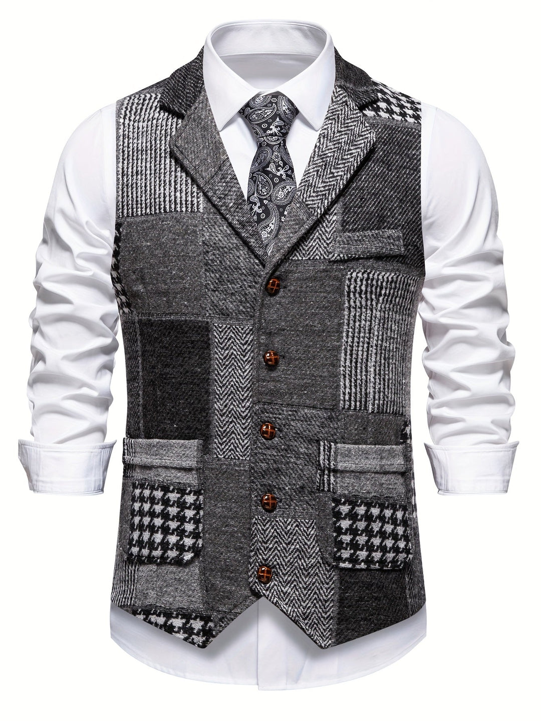 Léo | Le Gilet Patchwork Élégant