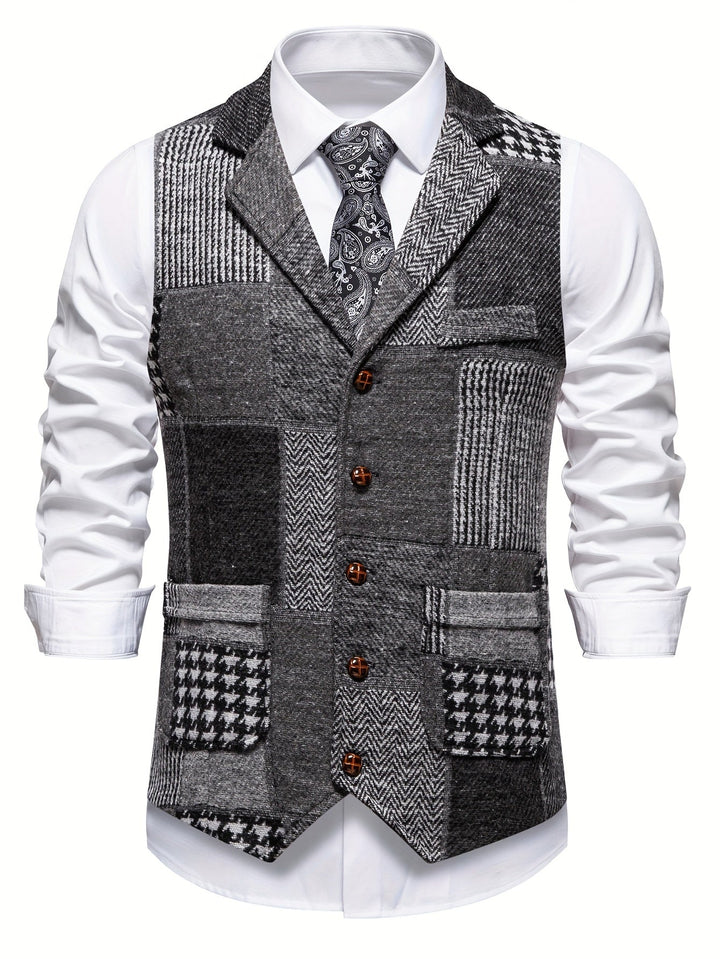 Léo | Le Gilet Patchwork Élégant