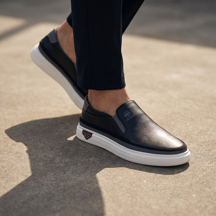 Arthur – Baskets Homme Slip-On en Cuir
