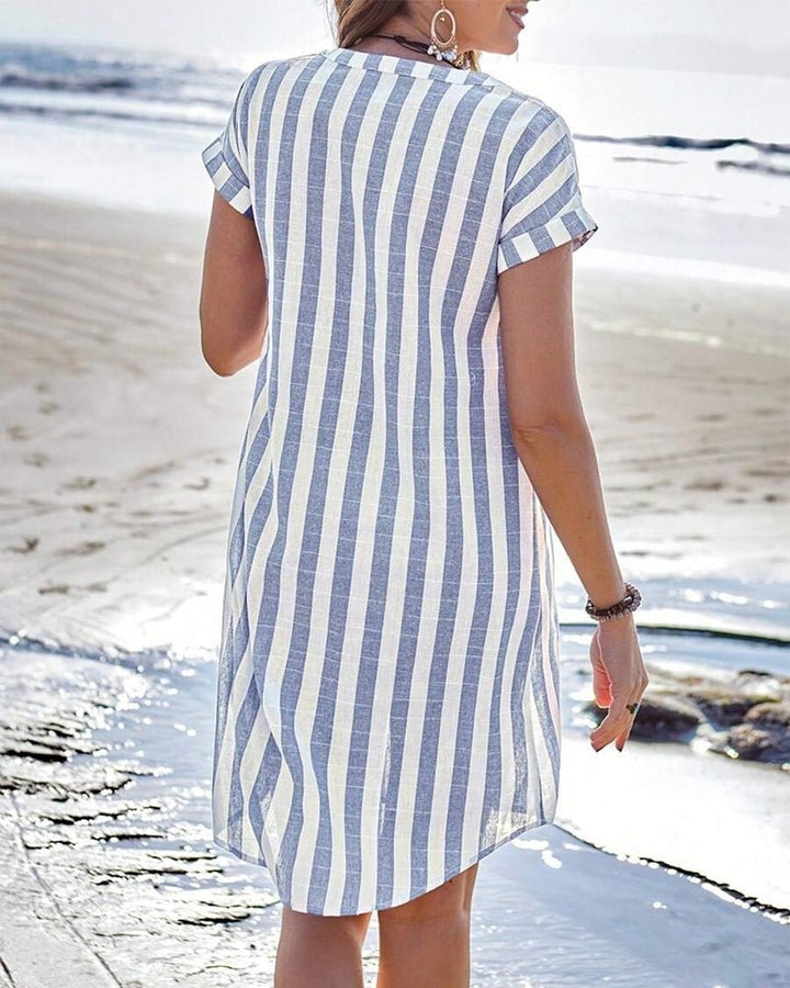 MANON | Robe Chemise Rayée Élégante
