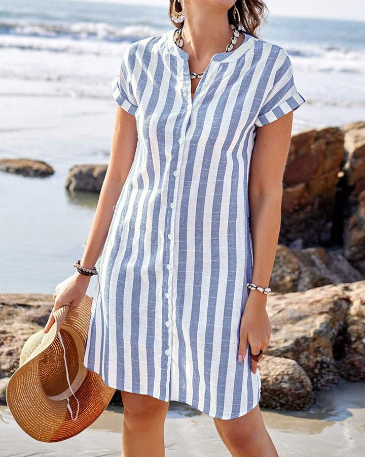 MANON | Robe Chemise Rayée Élégante