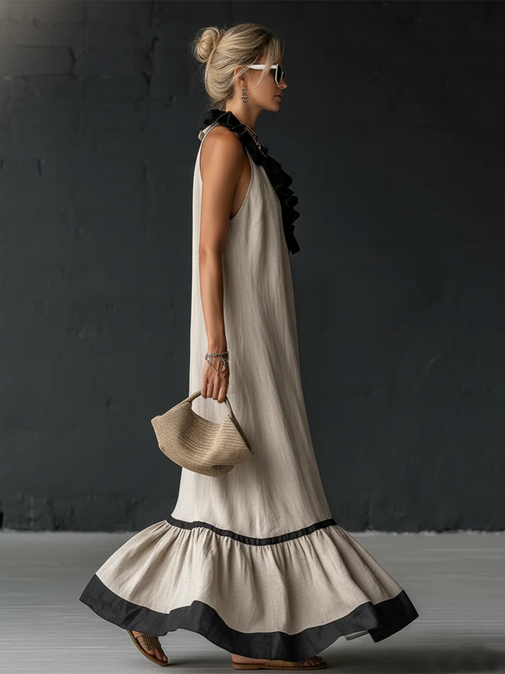 Élodie | Robe Maxi Romantique À Volants Élégante