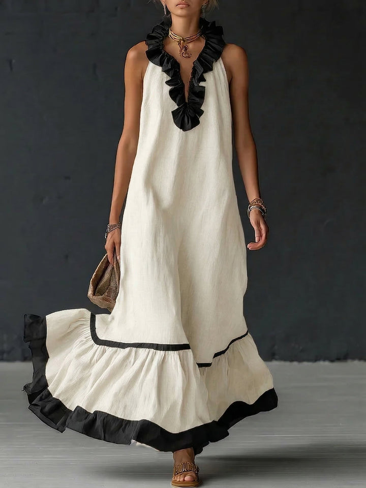 Élodie | Robe Maxi Romantique À Volants Élégante