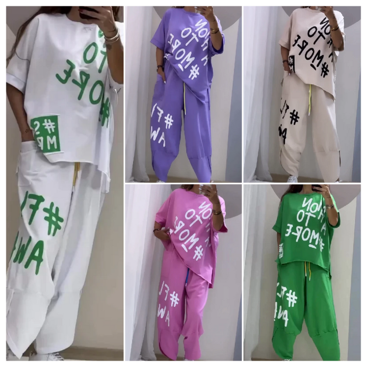 Ensemble deux pièces pour femmes: T-shirt & Pantalon Oversize
