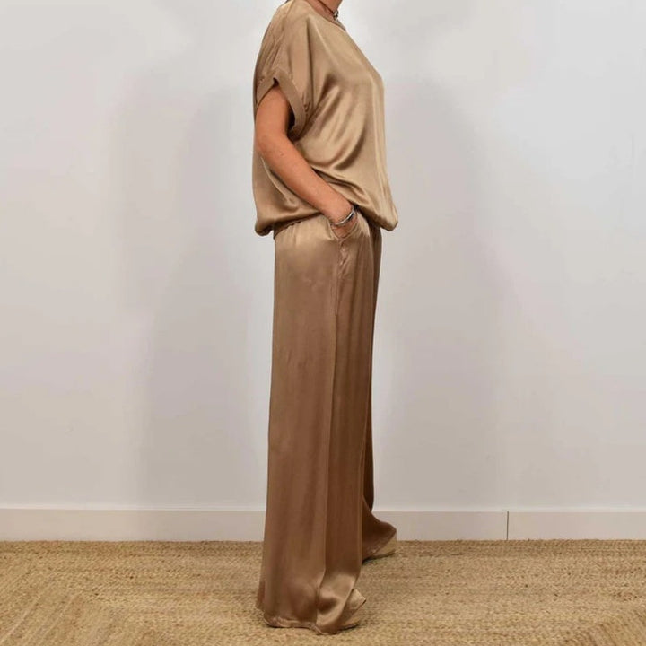 Ensemble Deux Pièces Élégant En Satin