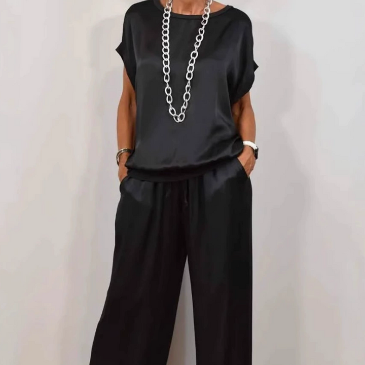 Ensemble Deux Pièces Élégant En Satin