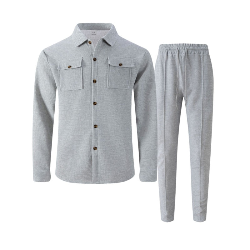 Ensemble Veste Boutonnée et Pantalon en Maille