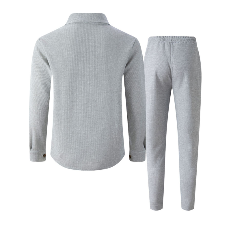 Ensemble Veste Boutonnée et Pantalon en Maille