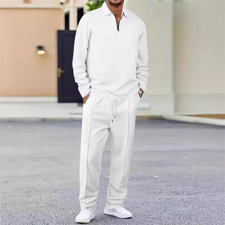Ensemble Maille Gaufrée et Pantalon Droit