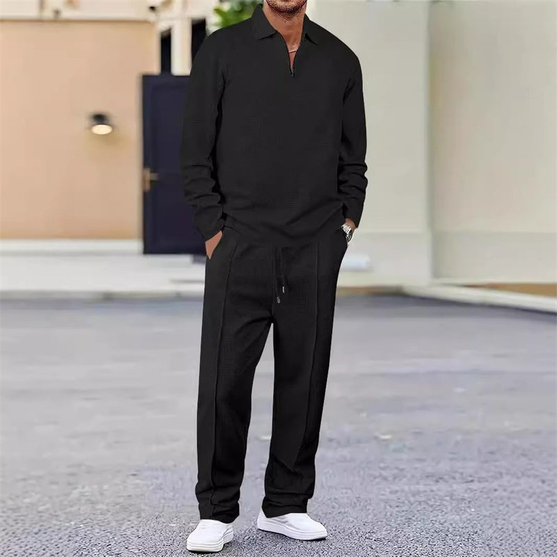 Ensemble Maille Gaufrée et Pantalon Droit