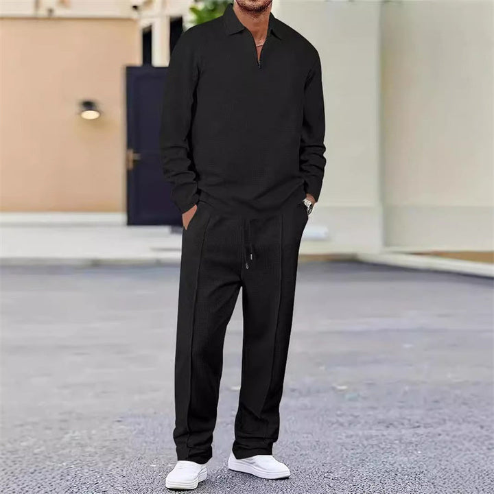 Ensemble Maille Gaufrée et Pantalon Droit