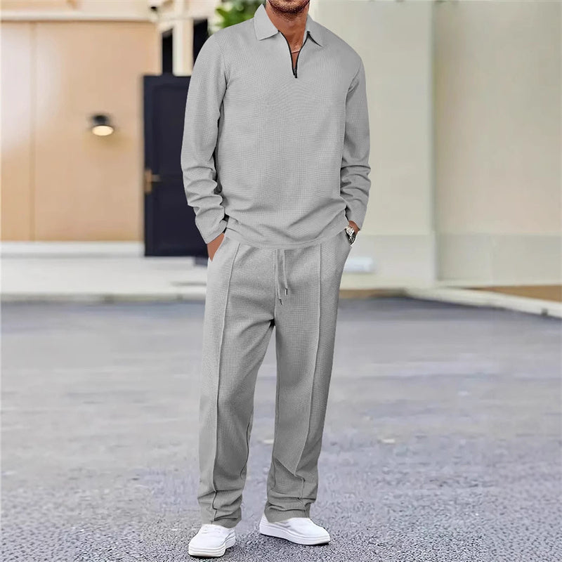 Ensemble Maille Gaufrée et Pantalon Droit
