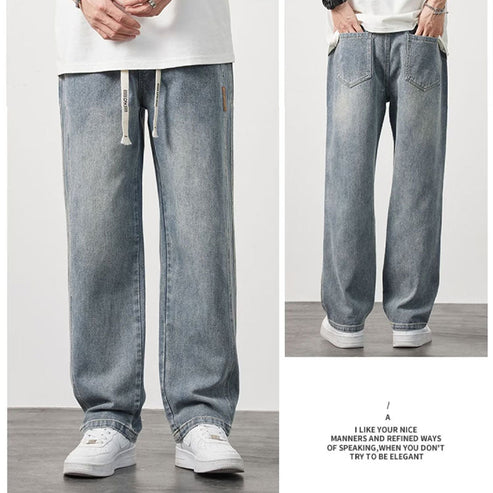Jean Droit Classique en Tissu Doux