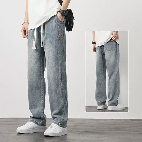 Jean Droit Classique en Tissu Doux