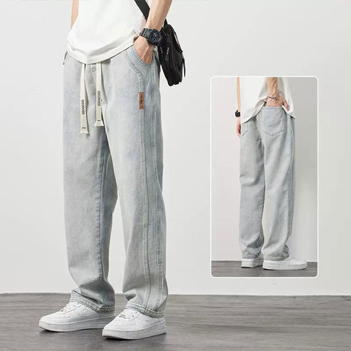 Jean Droit Classique en Tissu Doux