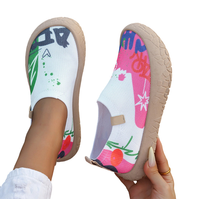 Simone | Slip-On Imprimé Artistique & Semelle Souple