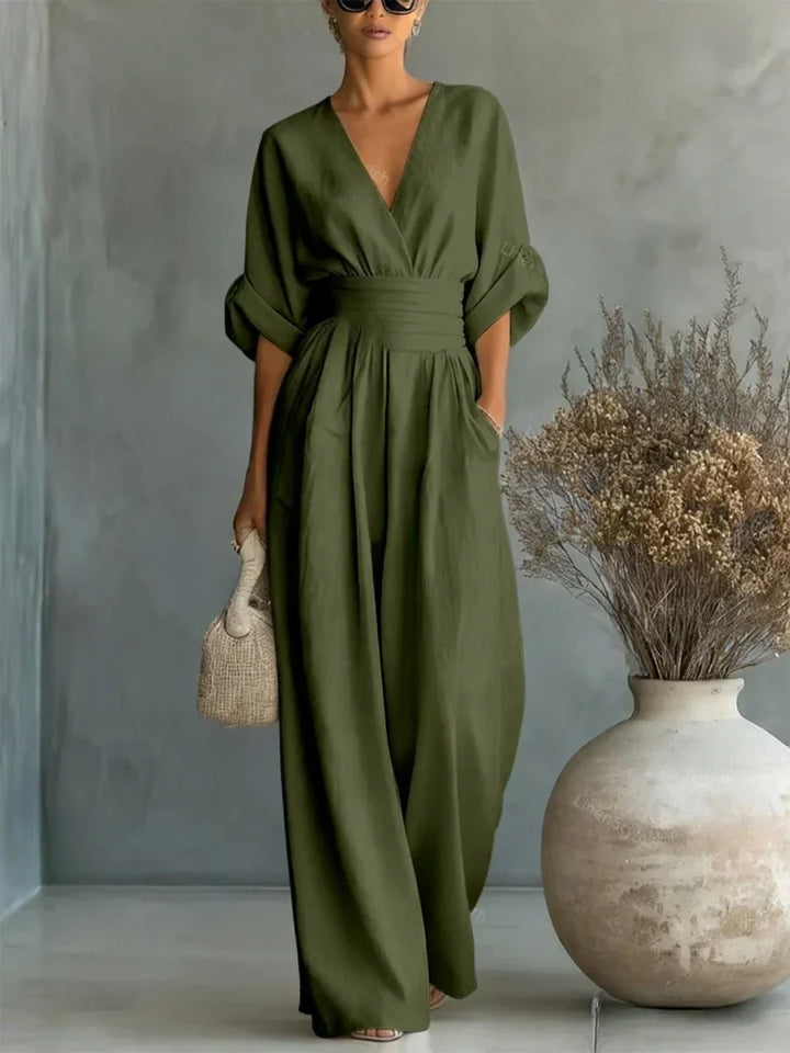 Eva | Combinaison élégante à encolure en V et taille haute