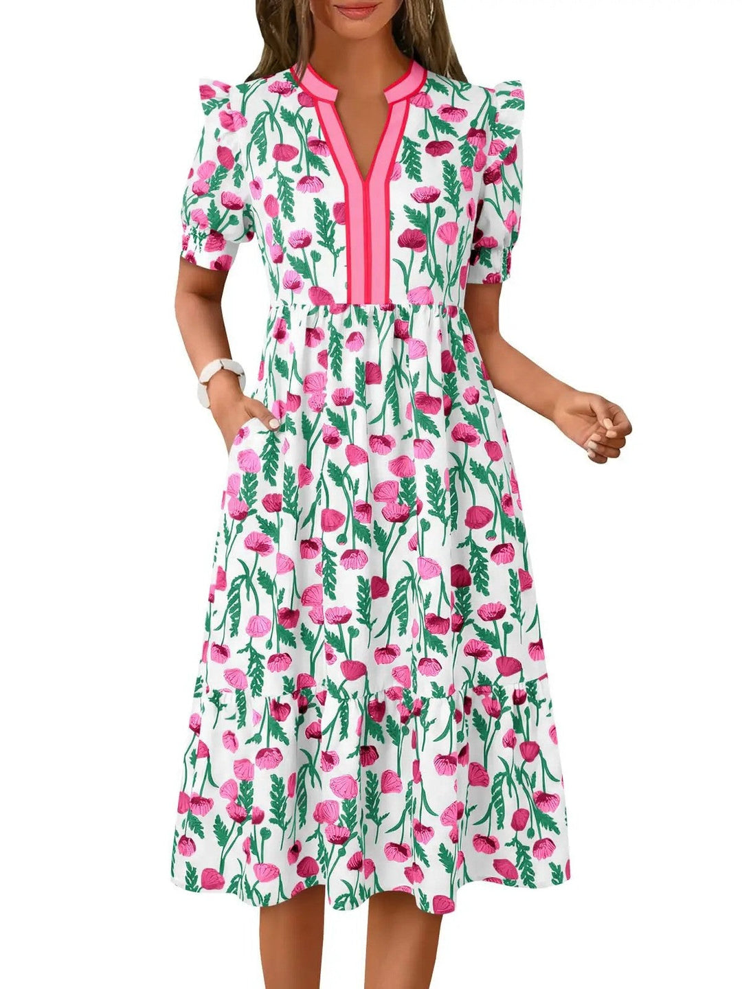 Laura | Robe Longue Fleurie Décontractée pour Femme